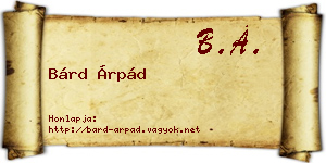 Bárd Árpád névjegykártya