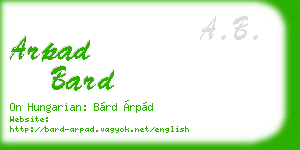 arpad bard business card