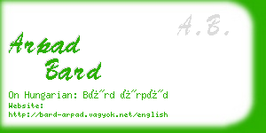 arpad bard business card